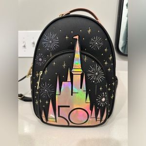 EUC Loungefly mini backpack WDW 50th anniversary castle